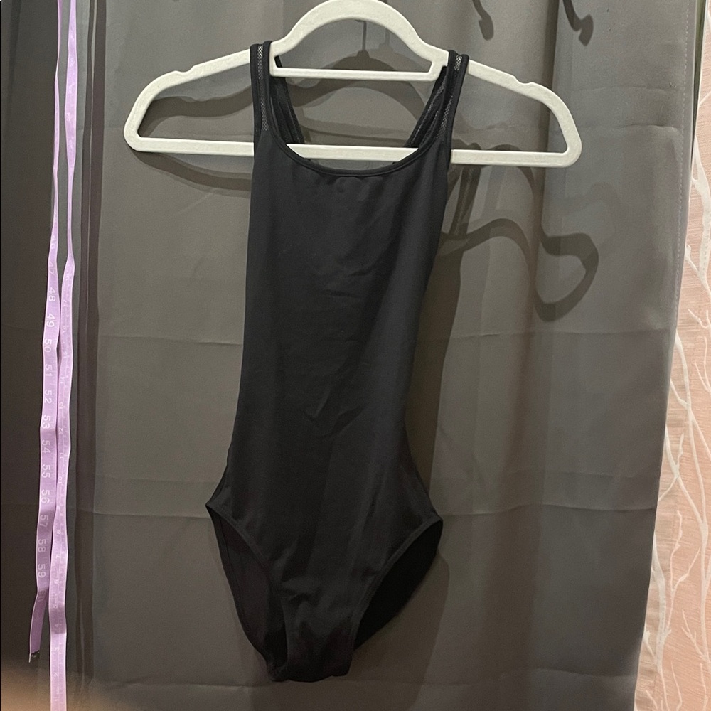 Mirella Black Leotard cross back size women’s Petite